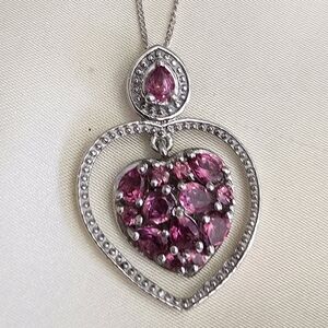 Orissa Rhodolite Garnet Heart Pendant Necklace